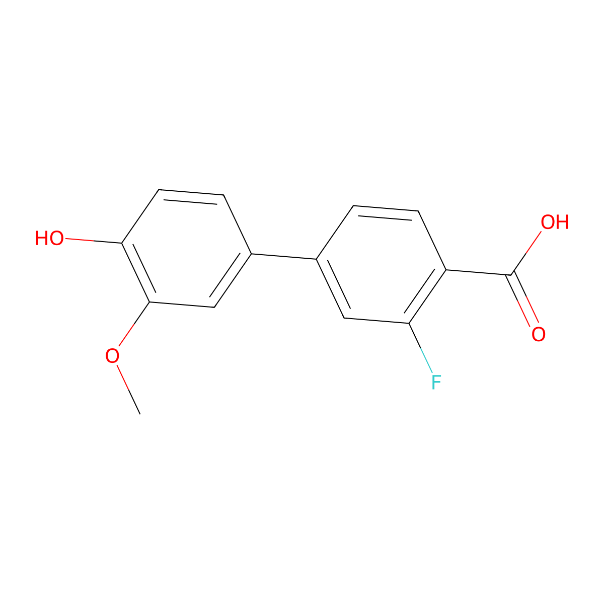 4-(4-Carboxy-3-fluorophenyl)-2-methoxyphenol molecular structure, CAS 1261990-34-4