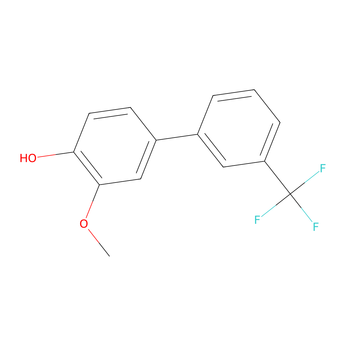 2-Methoxy-4-(3-trifluoromethylphenyl)phenol molecular structure, CAS 1261990-39-9