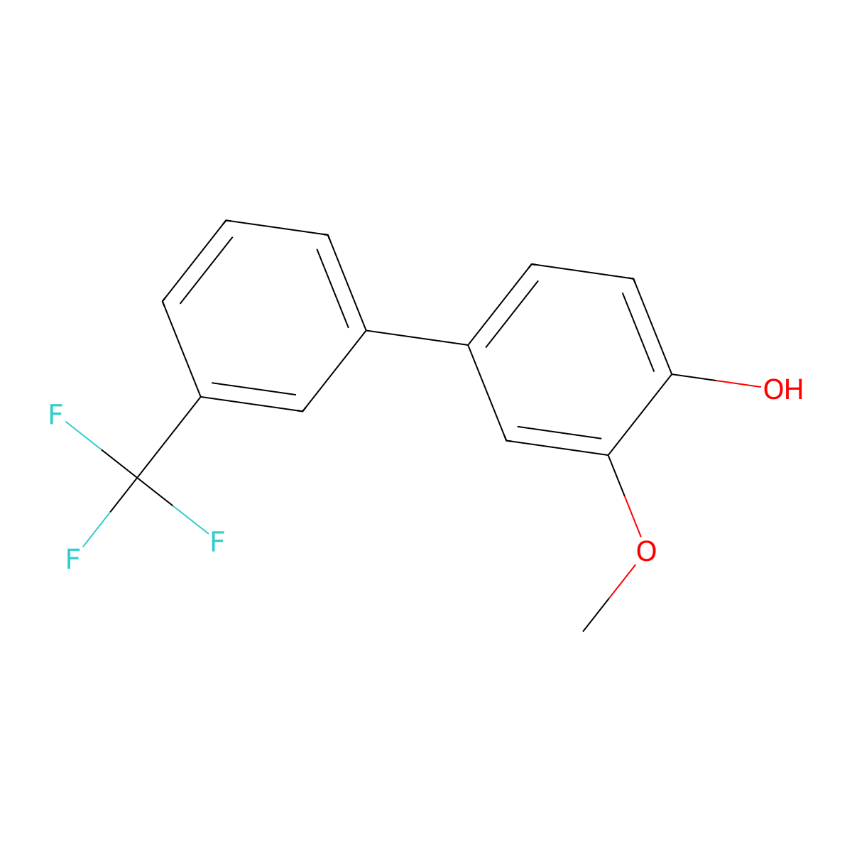 2-Methoxy-4-(3-trifluoromethylphenyl)phenol molecular structure, CAS 1261990-39-9