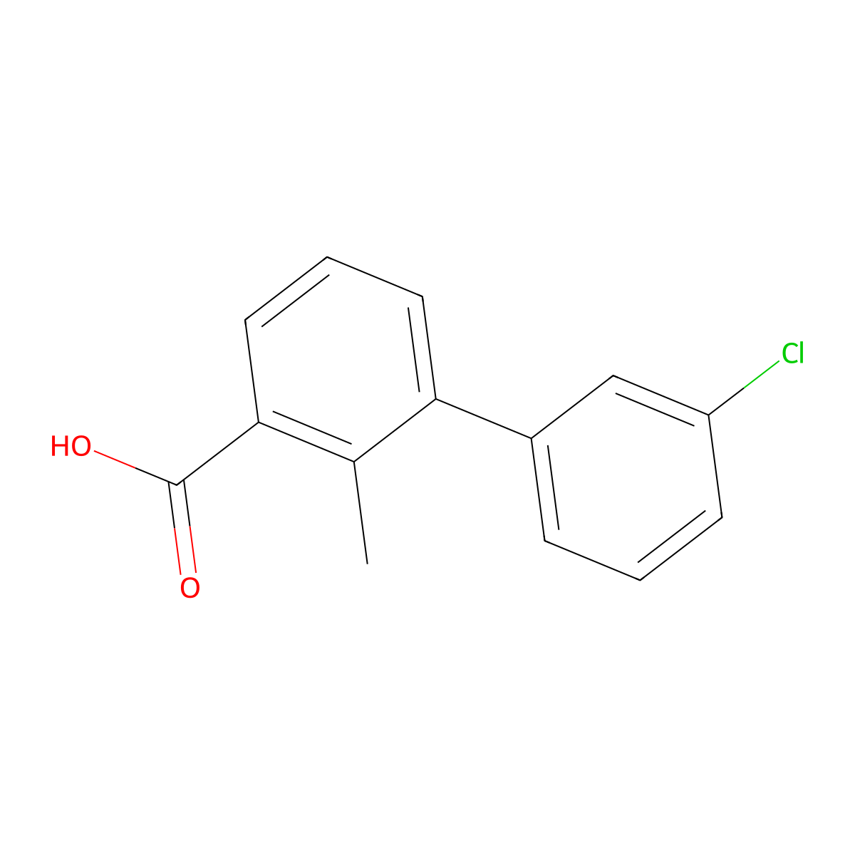 3-(3-Chlorophenyl)-2-methylbenzoic acid molecular structure, CAS 1261990-46-8