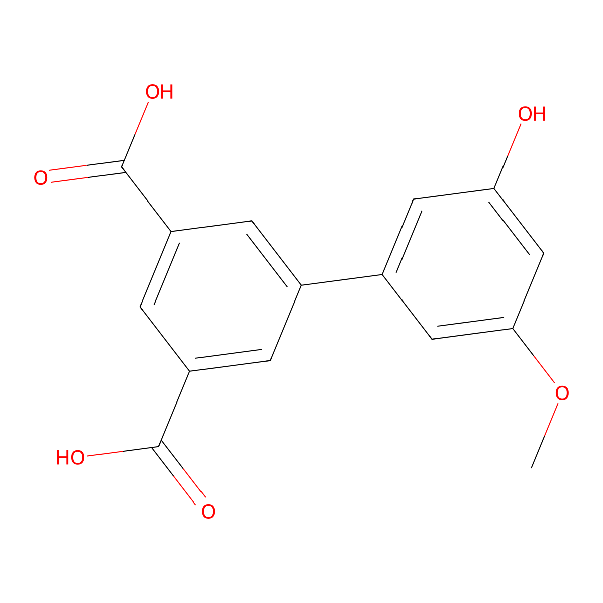 3'-Hydroxy-5'-methoxy[1,1'-biphenyl]-3,5-dicarboxylic acid molecular structure, CAS 1261990-61-7