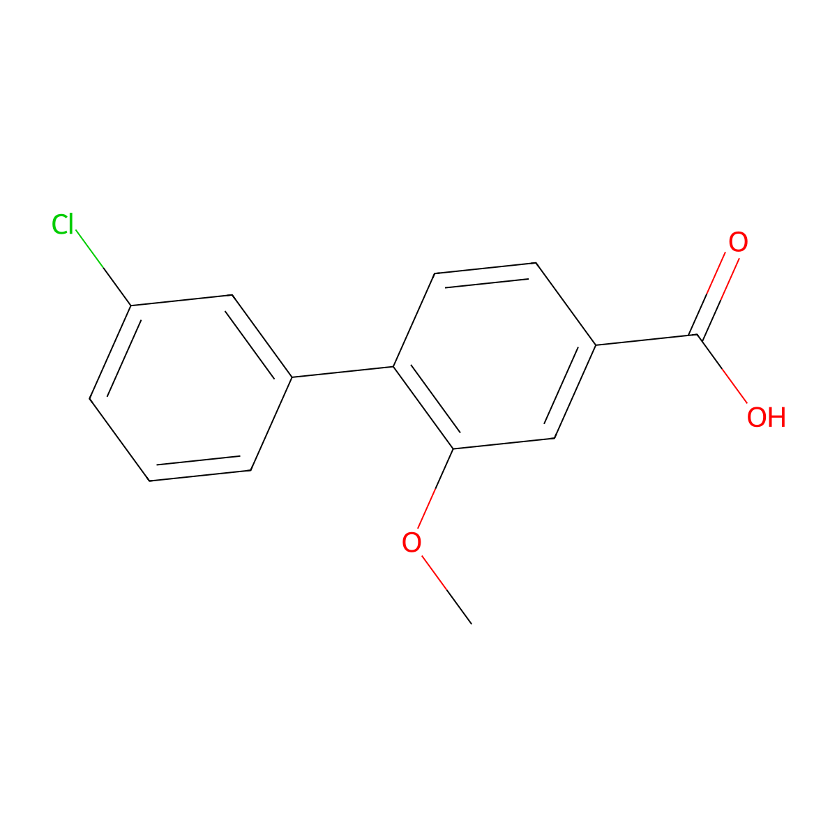 4-(3-Chlorophenyl)-3-methoxybenzoic acid molecular structure, CAS 1261990-70-8