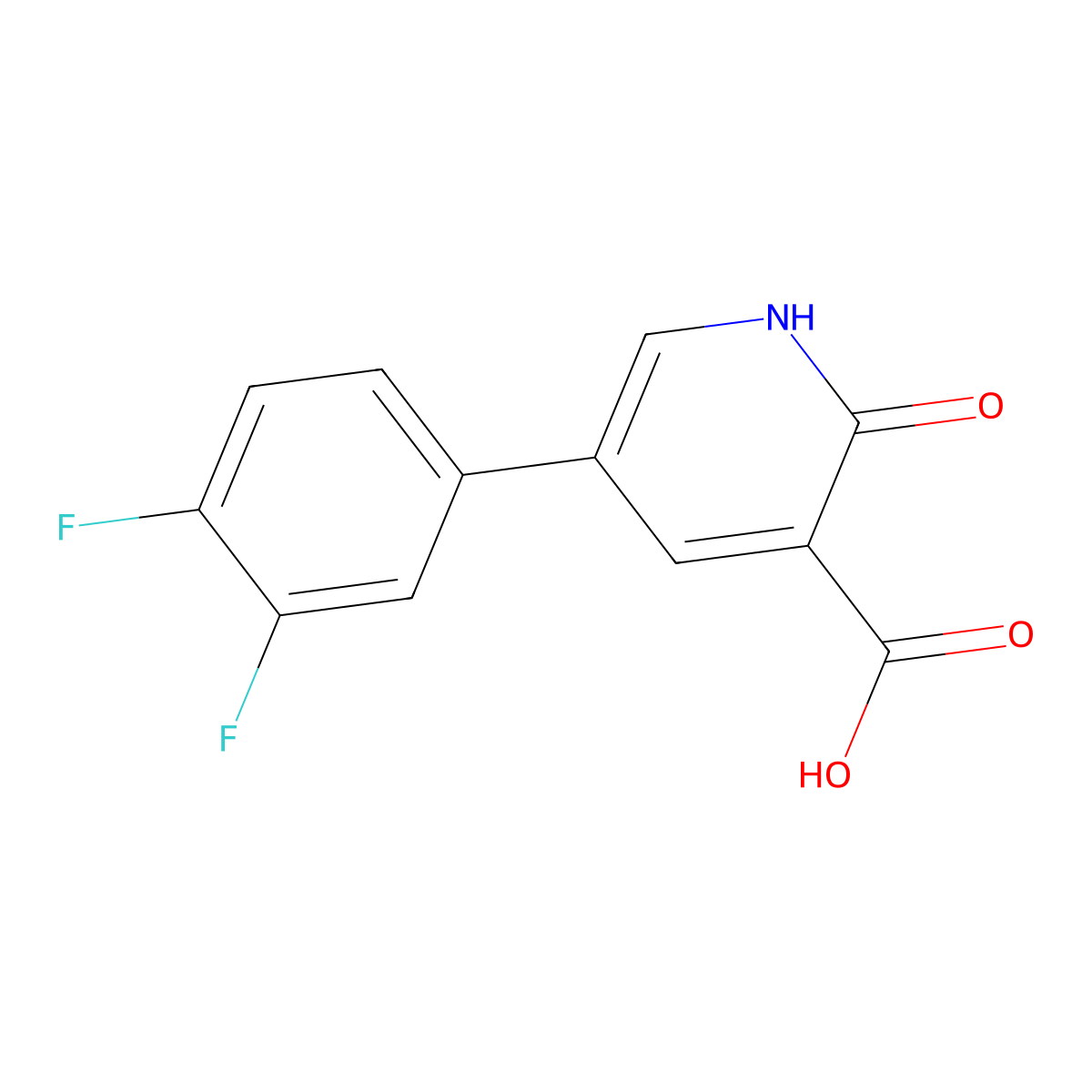 5-(3,4-Difluorophenyl)-2-hydroxynicotinic acid molecular structure, CAS 1261990-73-1