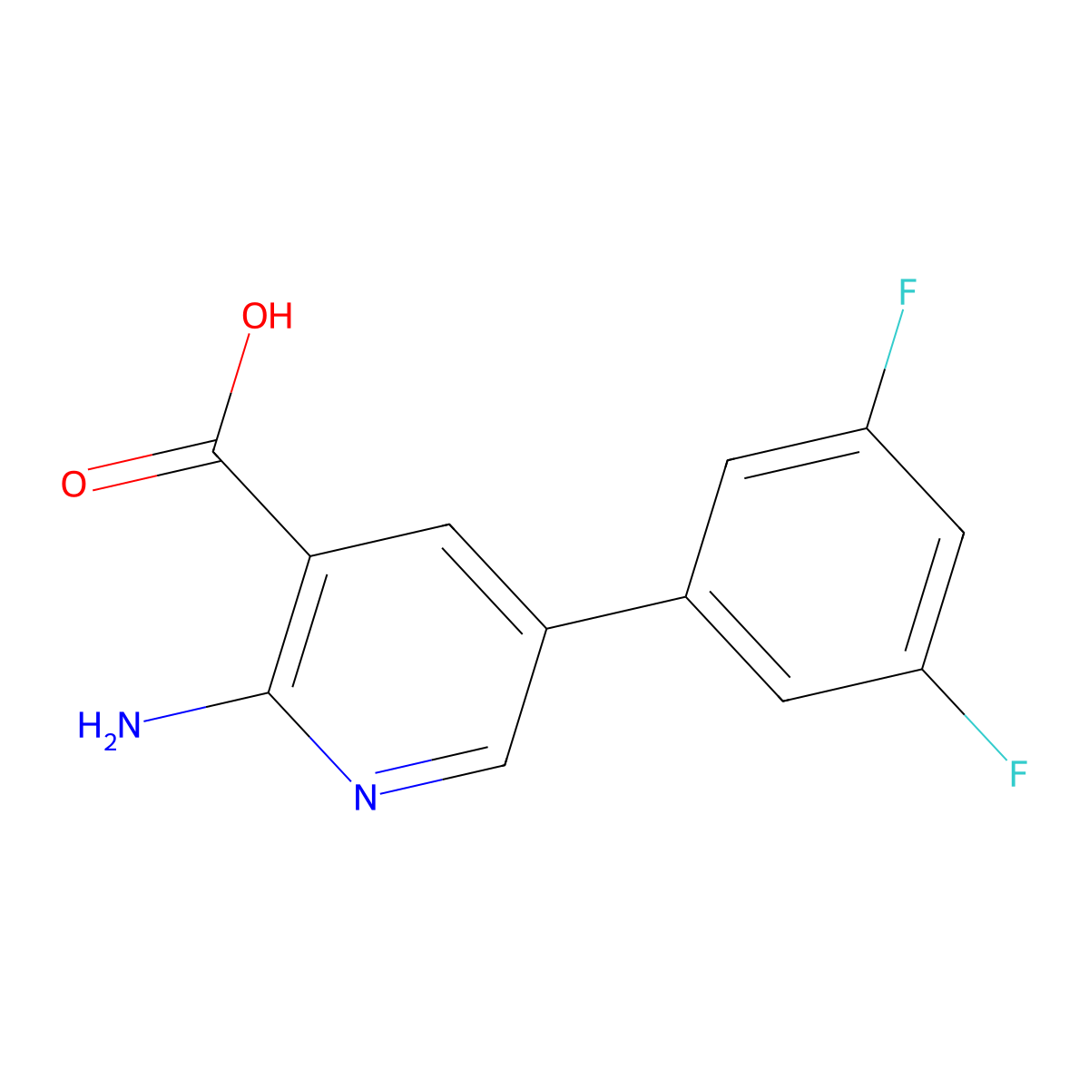 2-Amino-5-(3,5-difluorophenyl)pyridine-3-carboxylic acid molecular structure, CAS 1261990-81-1