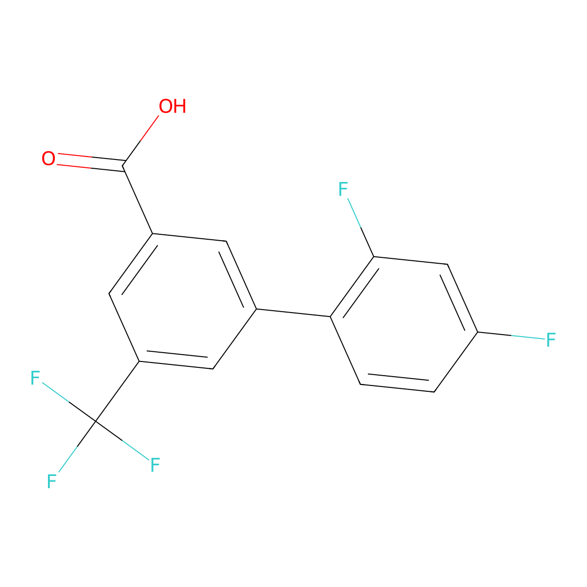 3-(2,4-Difluorophenyl)-5-trifluoromethylbenzoic acid molecular structure, CAS 1261990-88-8