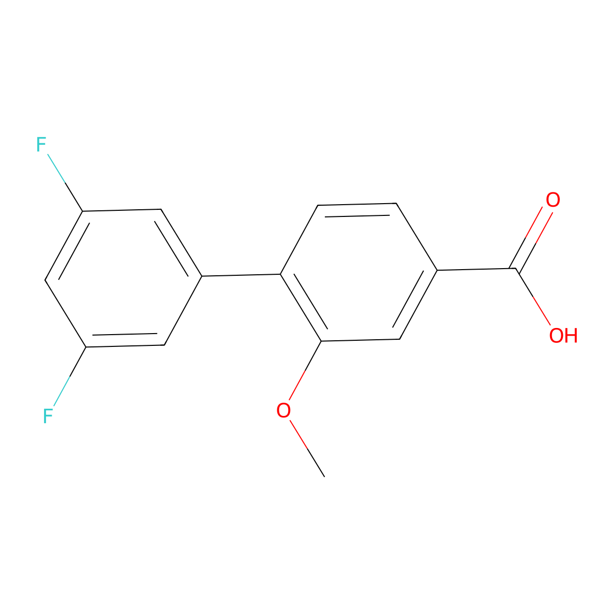 4-(3,5-Difluorophenyl)-3-methoxybenzoic acid molecular structure, CAS 1261990-92-4