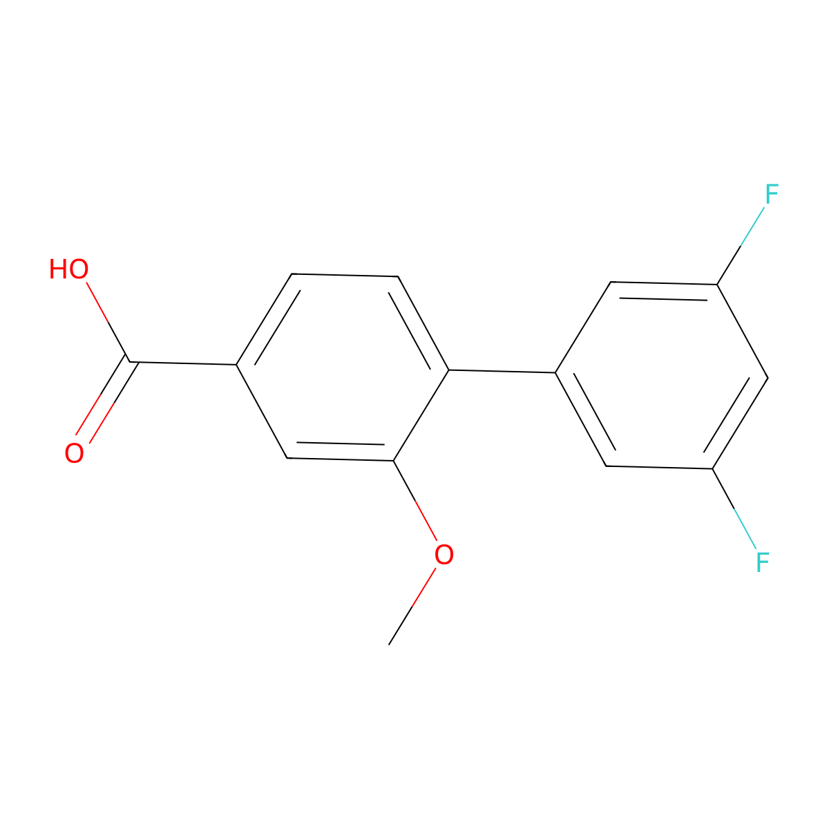 4-(3,5-Difluorophenyl)-3-methoxybenzoic acid molecular structure, CAS 1261990-92-4