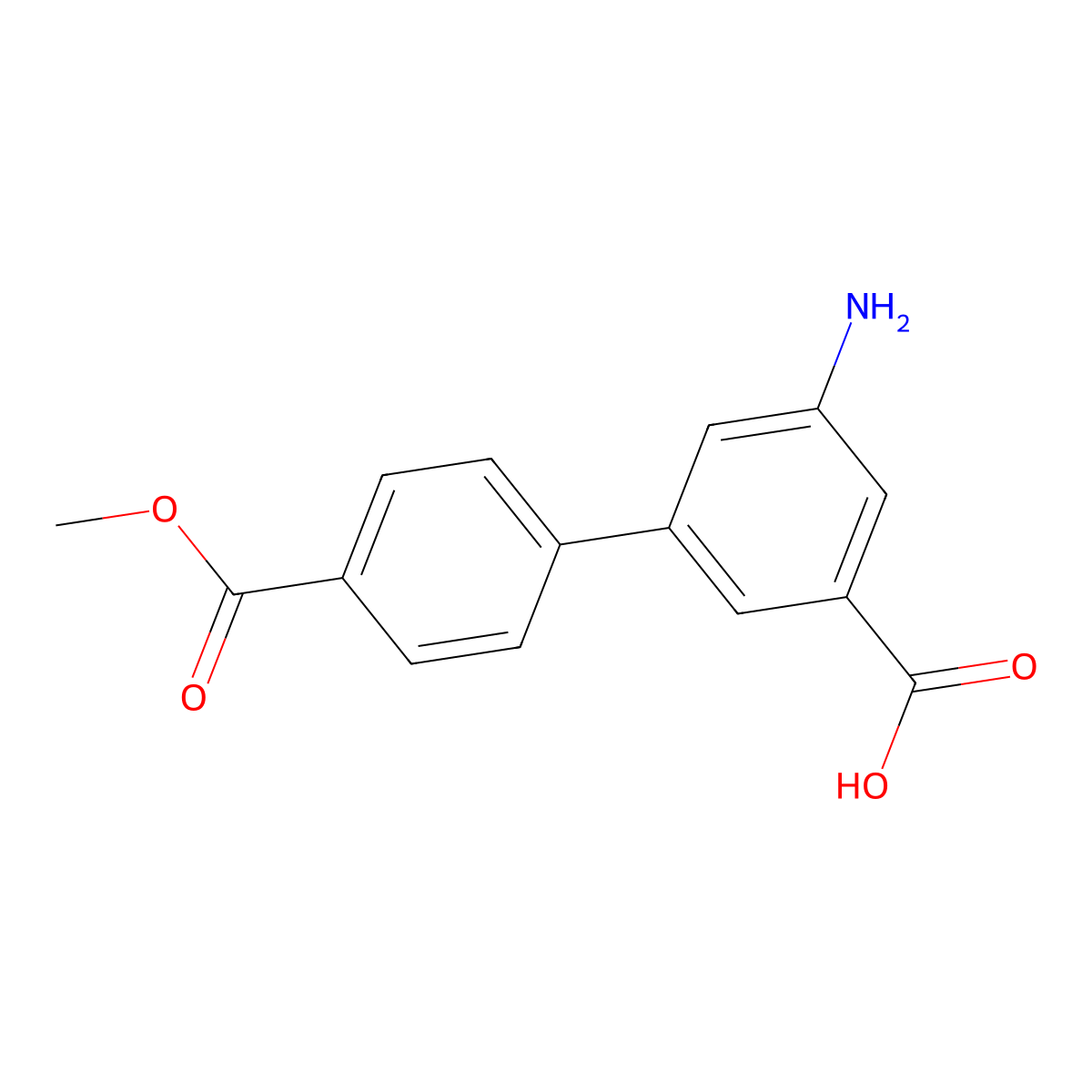 3-Amino-5-(4-methoxycarbonylphenyl)benzoic acid molecular structure, CAS 1261990-96-8
