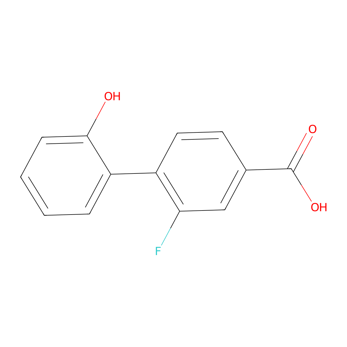 3-Fluoro-4-(2-hydroxyphenyl)benzoic acid molecular structure, CAS 1261991-03-0