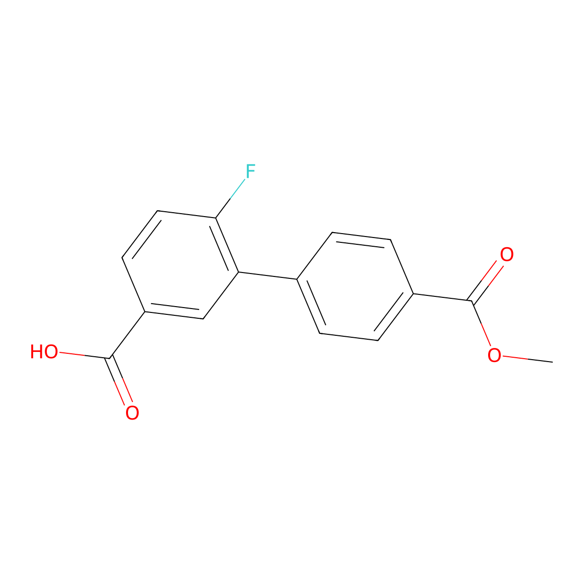 4-Fluoro-3-(4-methoxycarbonylphenyl)benzoic acid molecular structure, CAS 1261991-04-1
