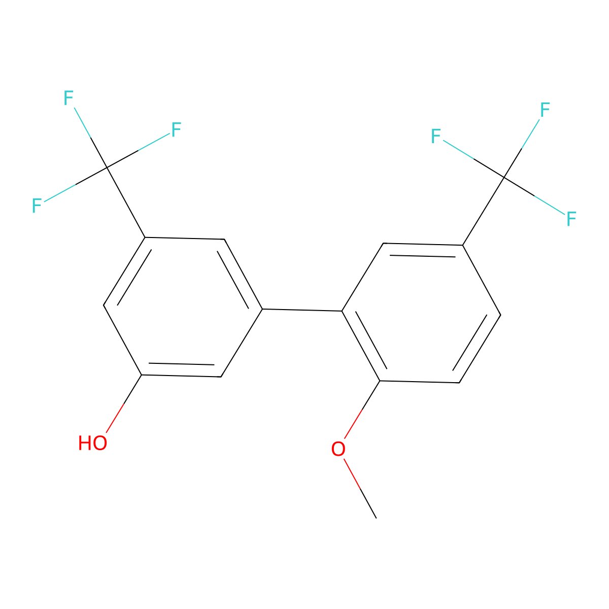 5-(2-Methoxy-5-trifluoromethylphenyl)-3-trifluoromethylphenol molecular structure, CAS 1261991-09-6