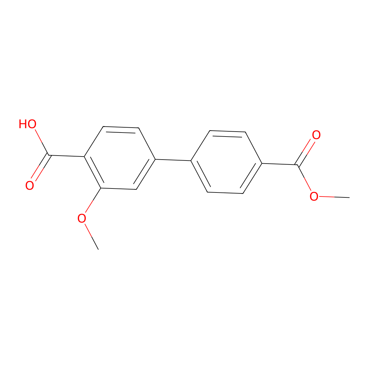 4-(4-Methoxycarbonylphenyl)-2-methoxybenzoic acid molecular structure, CAS 1261991-12-1