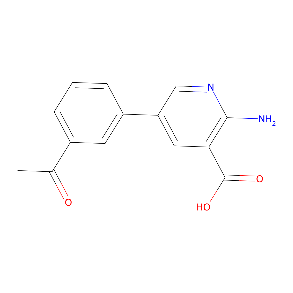 5-(3-Acetylphenyl)-2-aminopyridine-3-carboxylic acid molecular structure, CAS 1261991-14-3