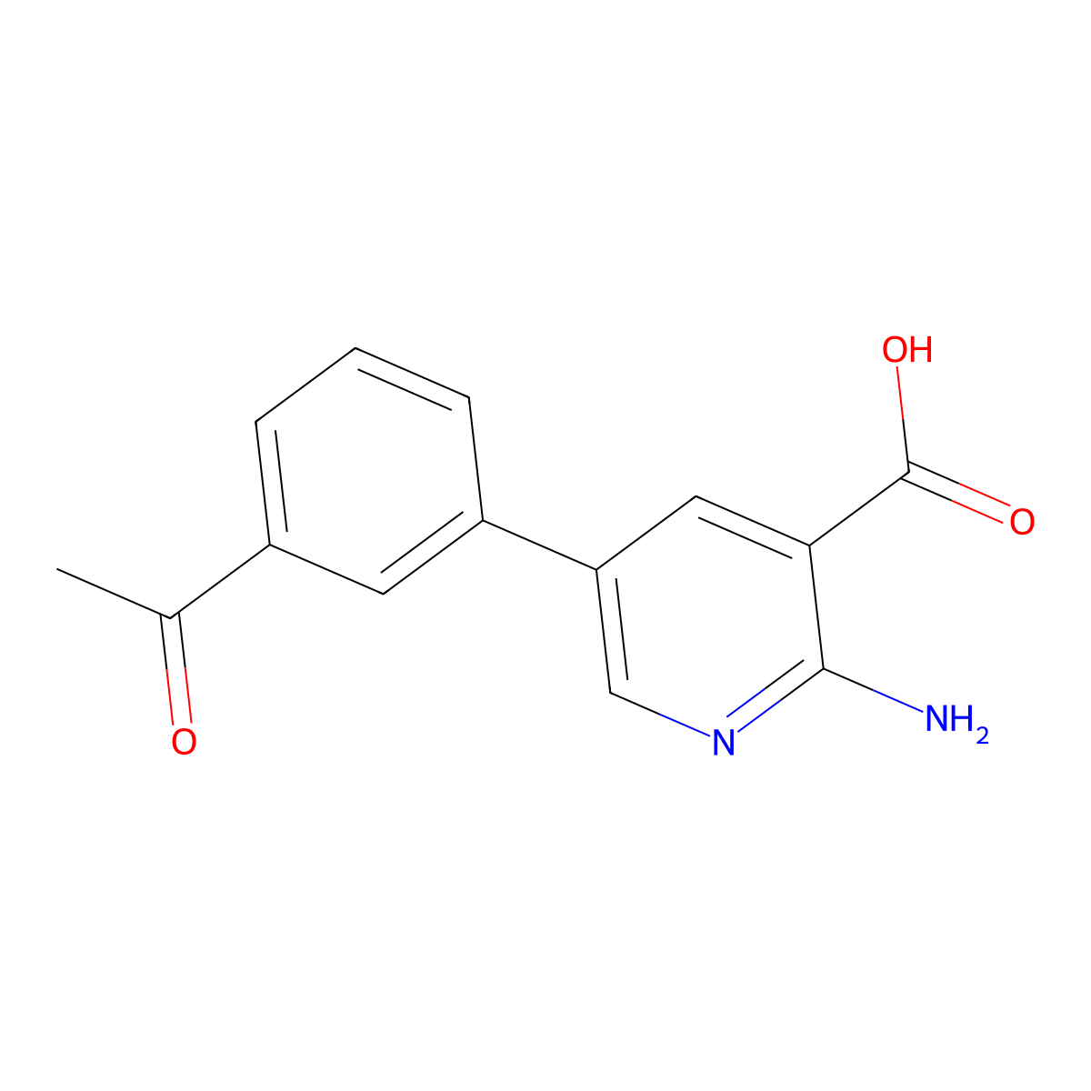5-(3-Acetylphenyl)-2-aminopyridine-3-carboxylic acid molecular structure, CAS 1261991-14-3
