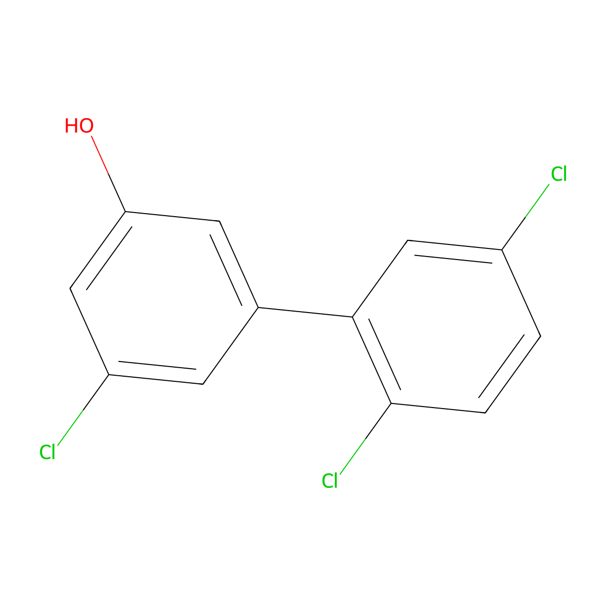 3-Chloro-5-(2,5-dichlorophenyl)phenol molecular structure, CAS 1261991-15-4
