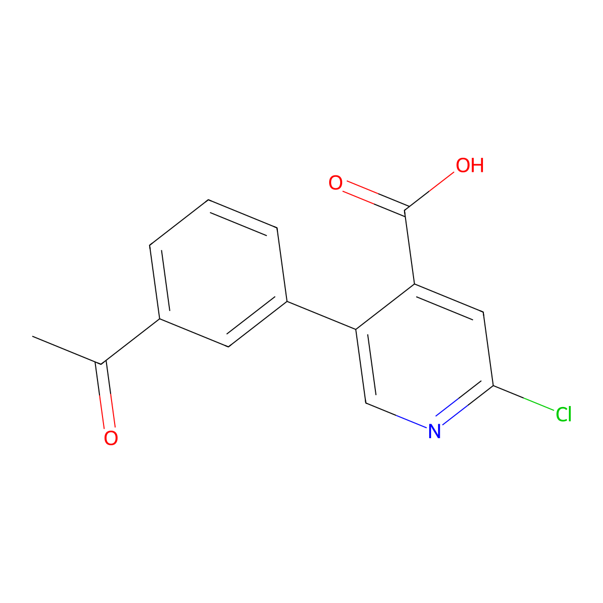 5-(3-Acetylphenyl)-2-chloropyridine-4-carboxylic acid molecular structure, CAS 1261991-20-1