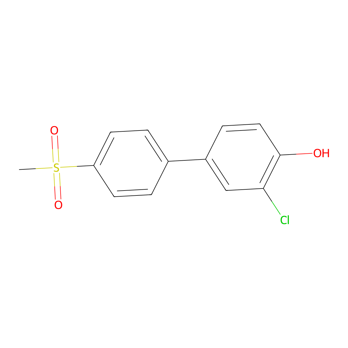 2-Chloro-4-(4-methylsulfonylphenyl)phenol molecular structure, CAS 1261991-24-5