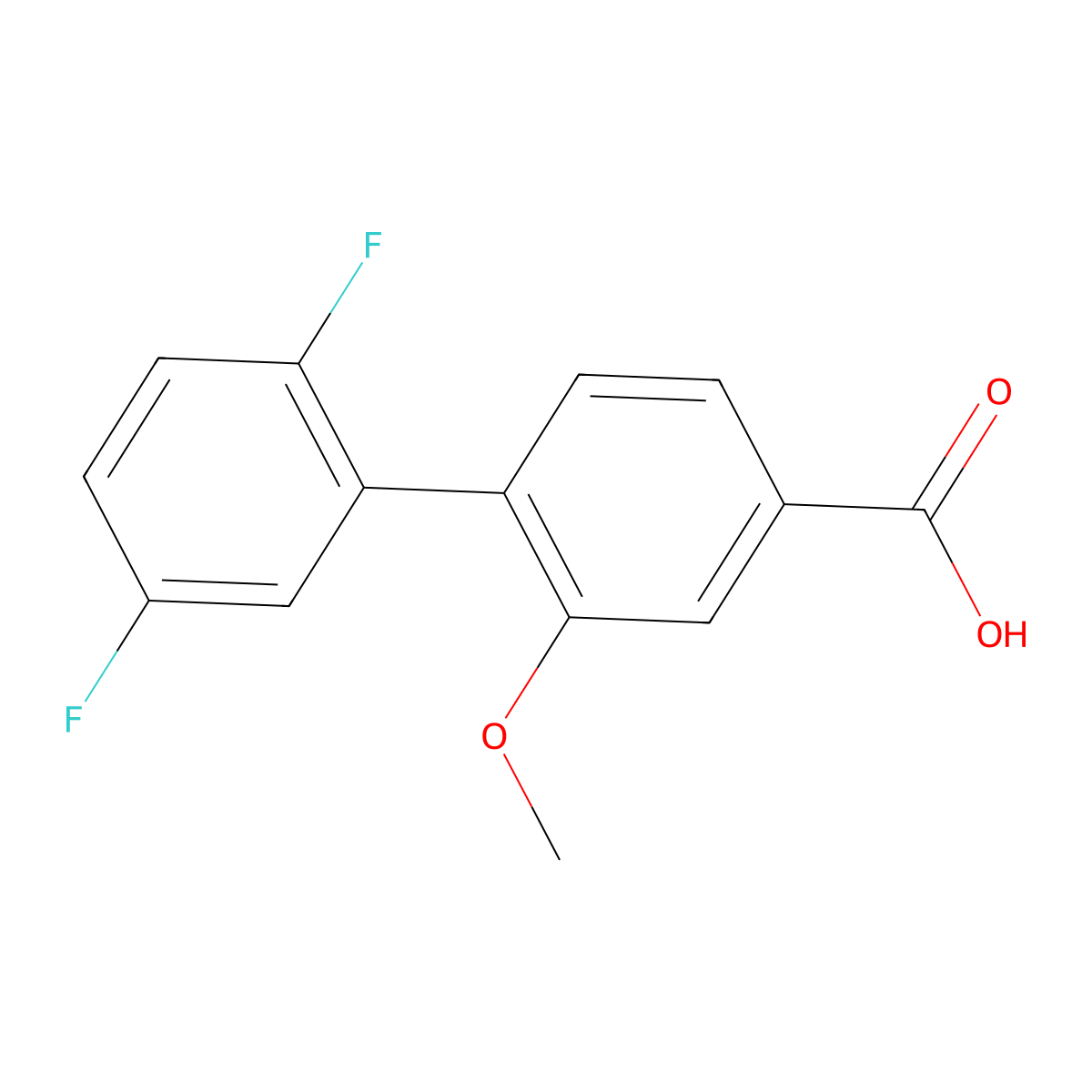 4-(2,5-Difluorophenyl)-3-methoxybenzoic acid molecular structure, CAS 1261991-25-6