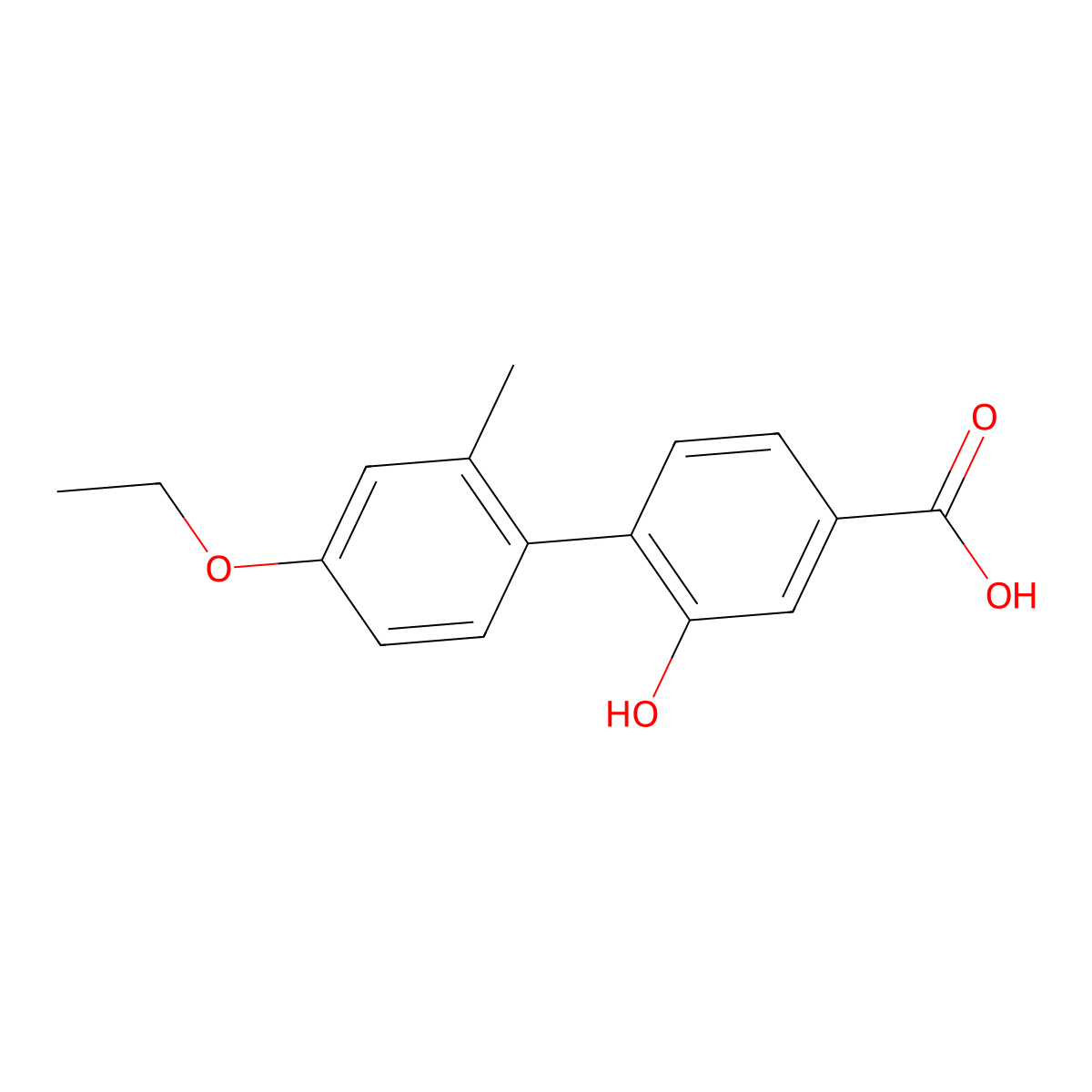 4-(4-Ethoxy-2-methylphenyl)-3-hydroxybenzoic acid molecular structure, CAS 1261991-26-7