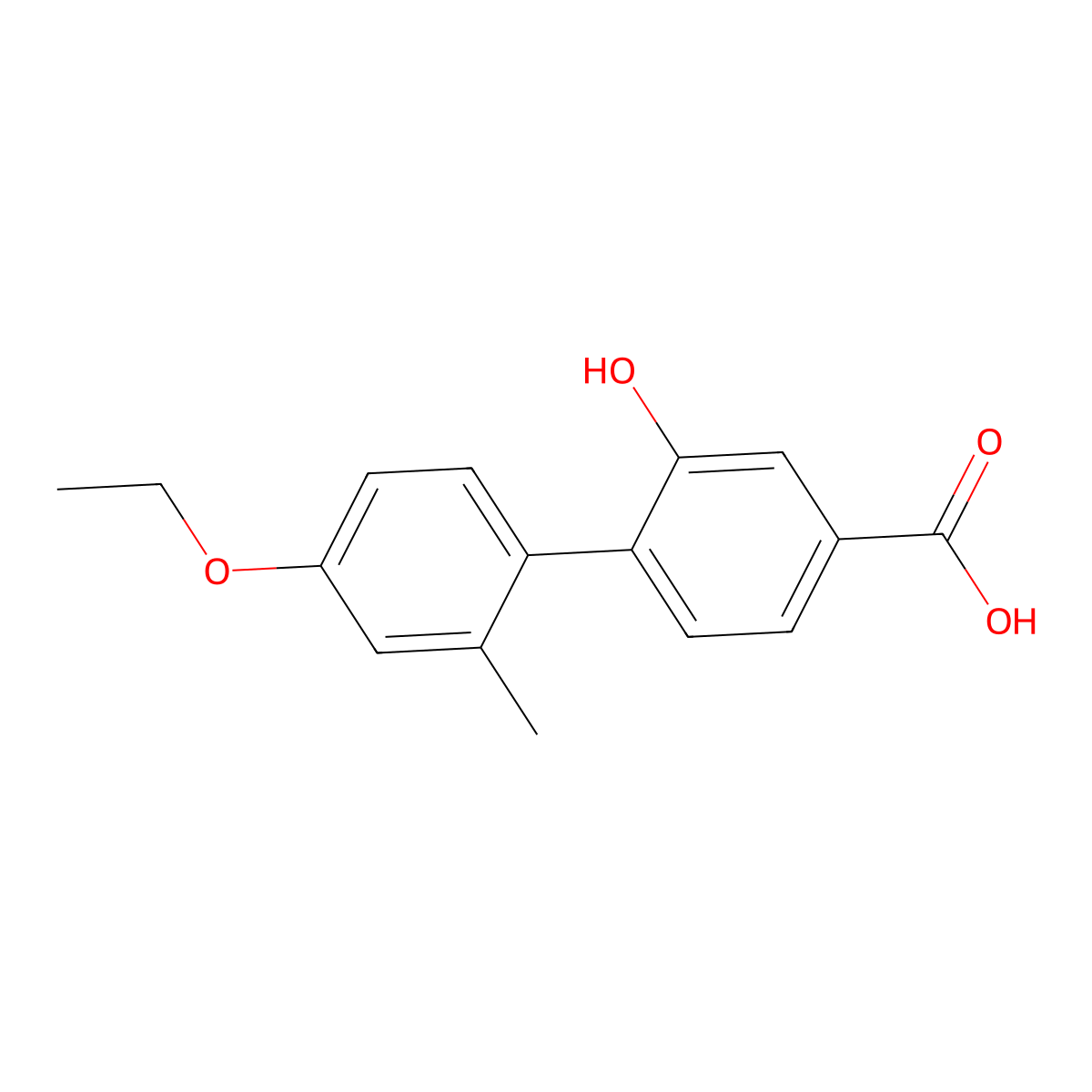 4-(4-Ethoxy-2-methylphenyl)-3-hydroxybenzoic acid molecular structure, CAS 1261991-26-7
