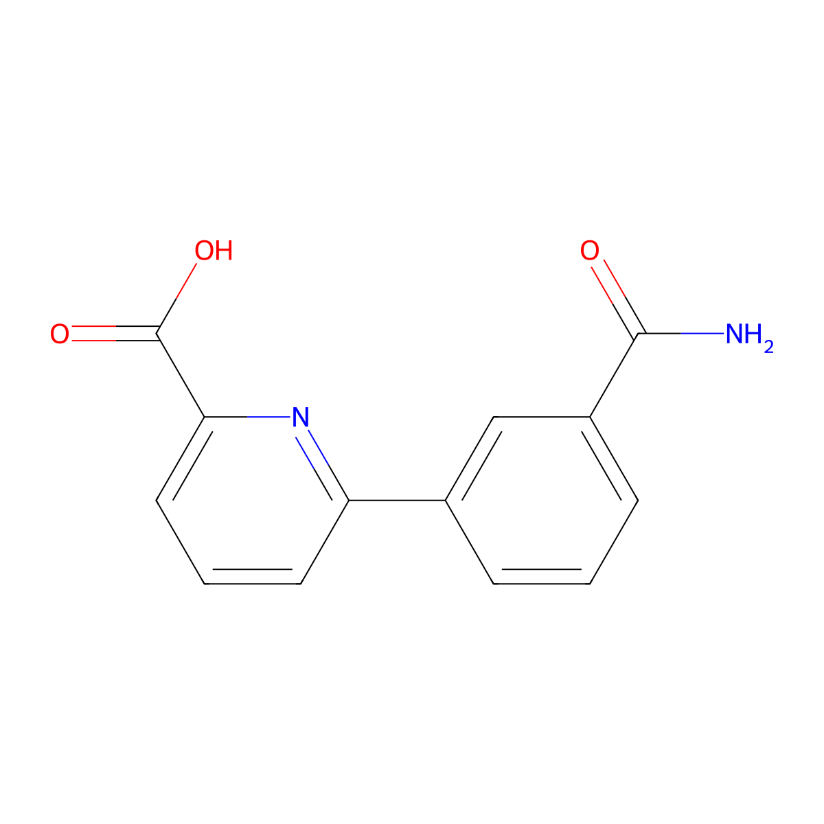 6-(3-Aminocarbonylphenyl)picolinic acid molecular structure, CAS 1261991-30-3