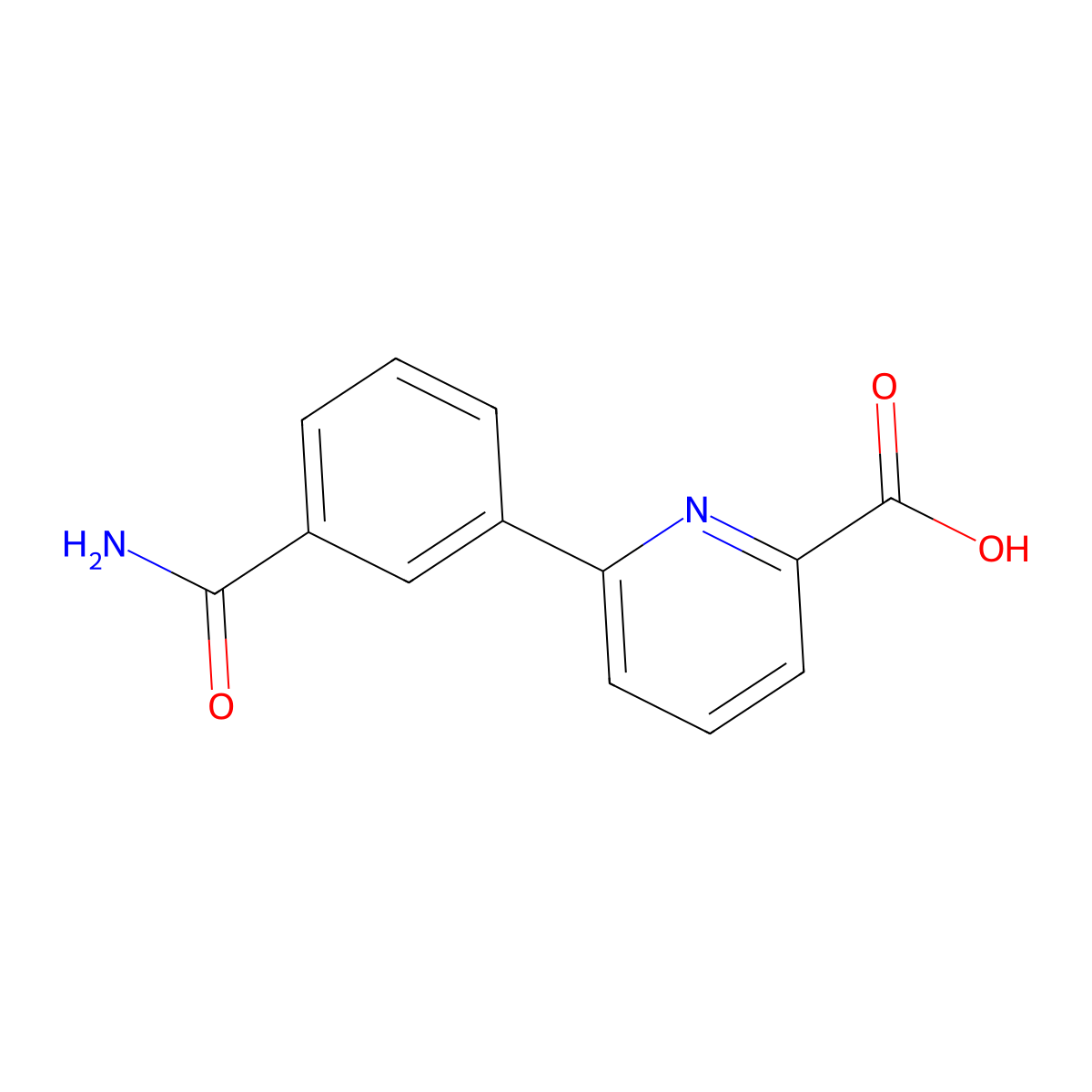 6-(3-Aminocarbonylphenyl)picolinic acid molecular structure, CAS 1261991-30-3