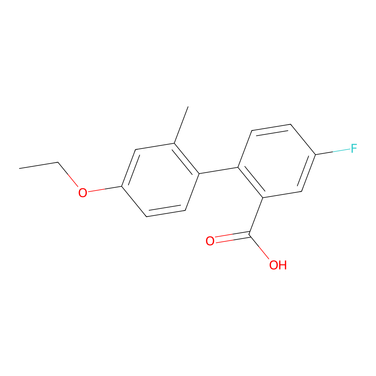 2-(4-Ethoxy-2-methylphenyl)-5-fluorobenzoic acid molecular structure, CAS 1261991-32-5