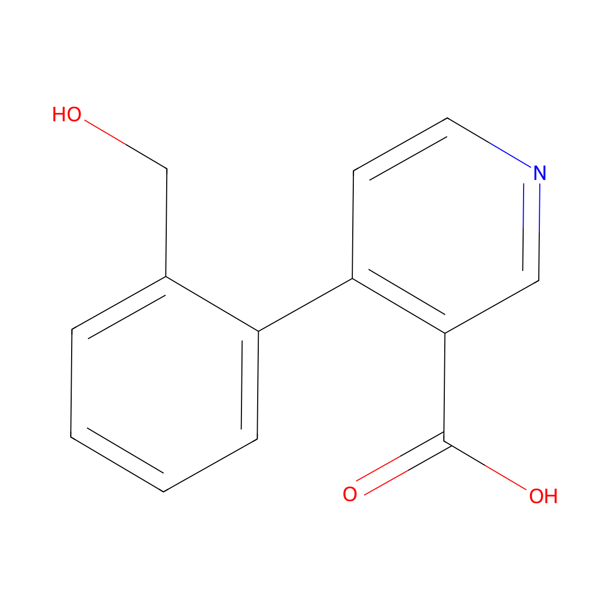4-(2-Hydroxymethylphenyl)nicotinic acid molecular structure, CAS 1261991-34-7
