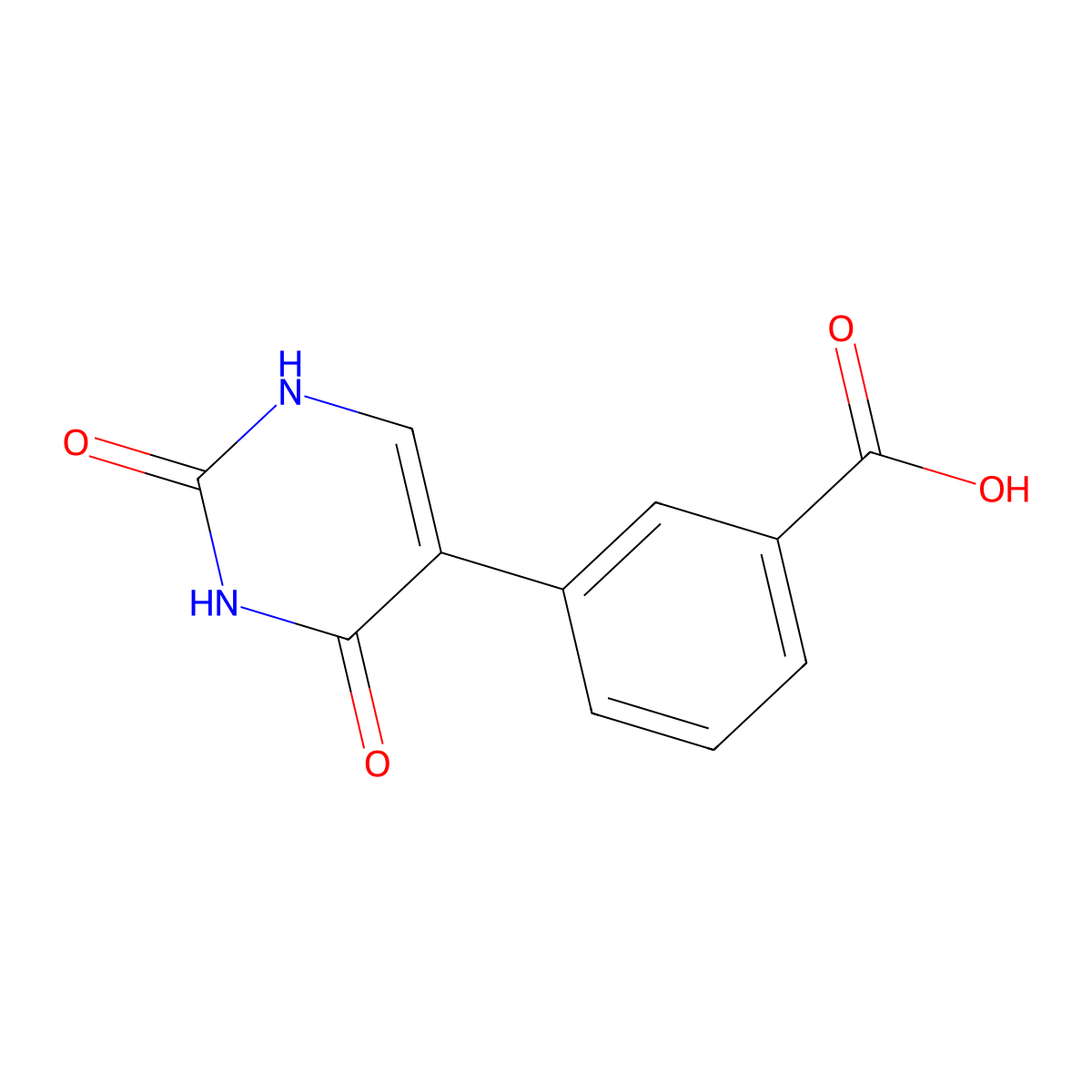 5-(3-Carboxyphenyl)-(2,4)-dihydroxypyrimidine molecular structure, CAS 1261991-35-8