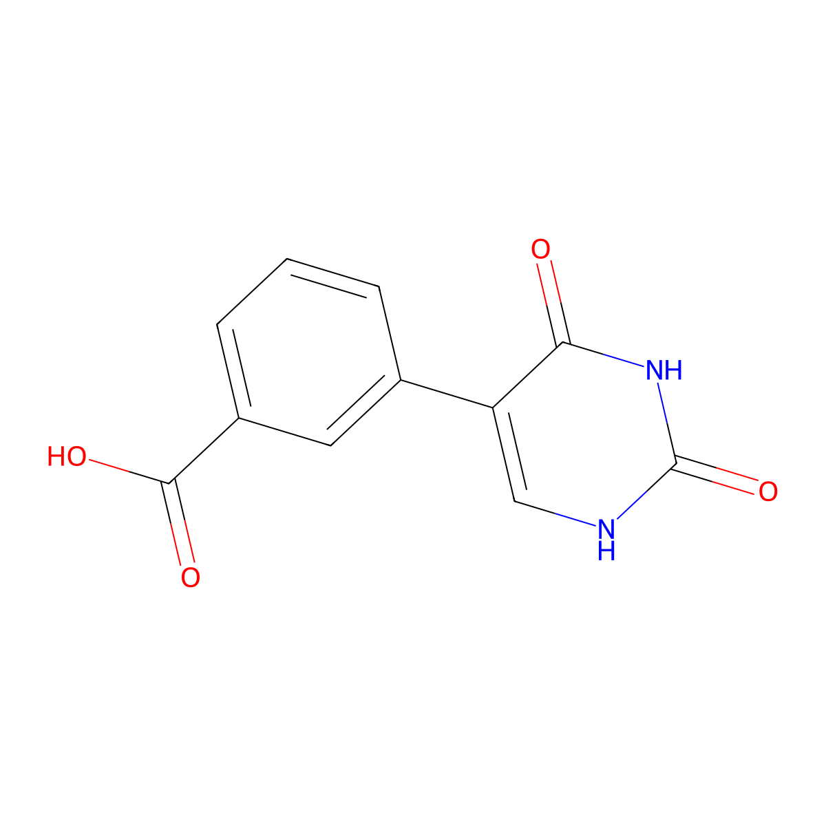 5-(3-Carboxyphenyl)-(2,4)-dihydroxypyrimidine molecular structure, CAS 1261991-35-8