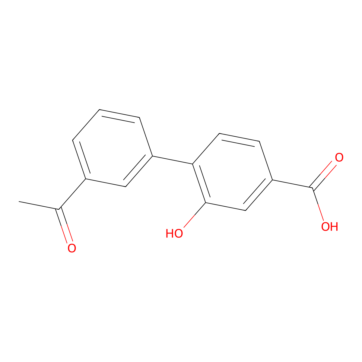 4-(3-Acetylphenyl)-3-hydroxybenzoic acid molecular structure, CAS 1261991-39-2