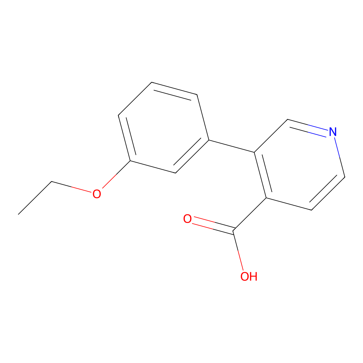 3-(3-Ethoxyphenyl)isonicotinic acid molecular structure, CAS 1261991-42-7