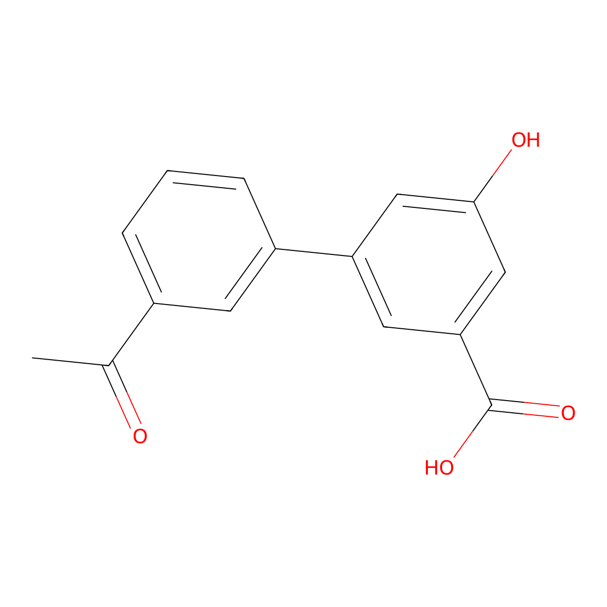 3-(3-Acetylphenyl)-5-hydroxybenzoic acid molecular structure, CAS 1261991-43-8