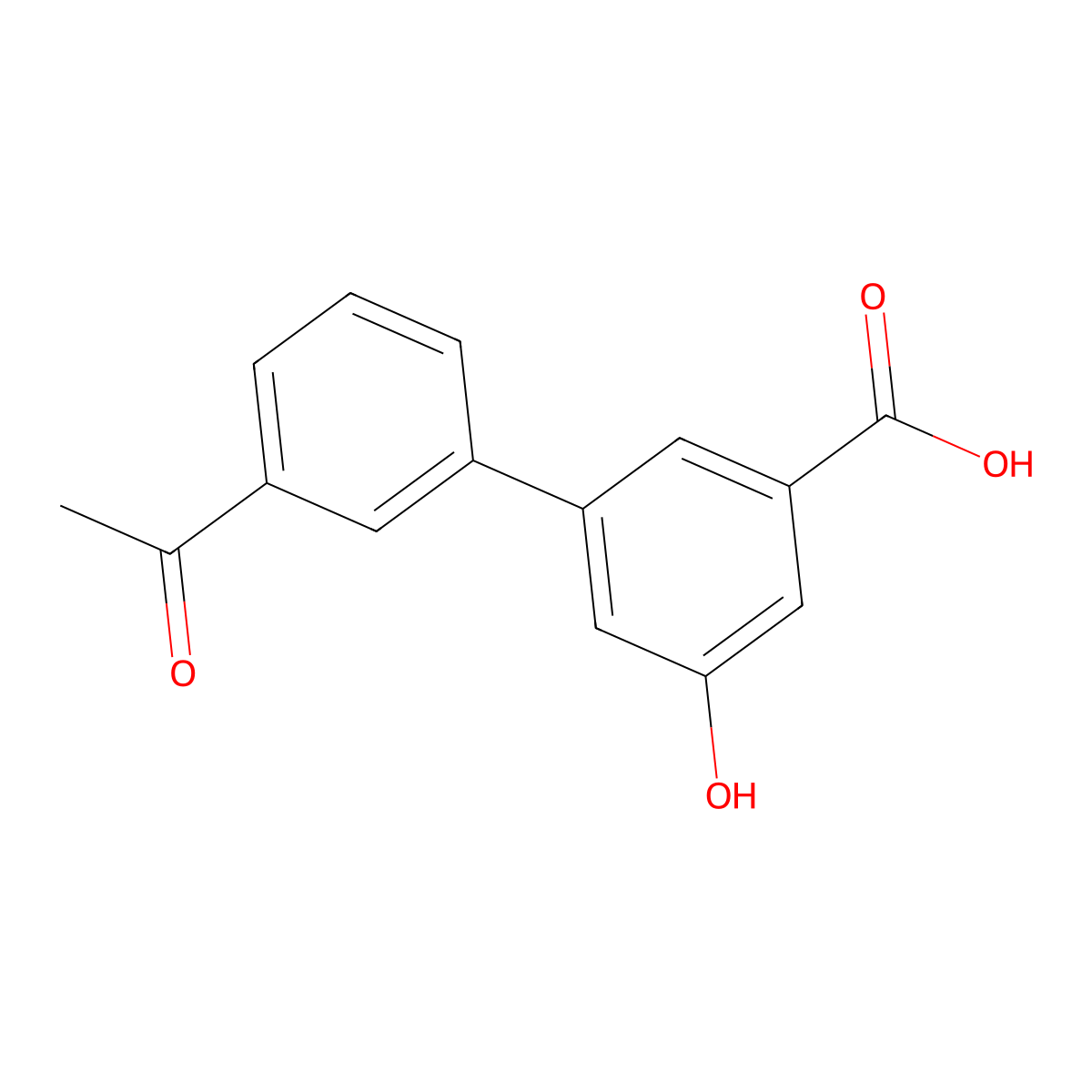 3-(3-Acetylphenyl)-5-hydroxybenzoic acid molecular structure, CAS 1261991-43-8