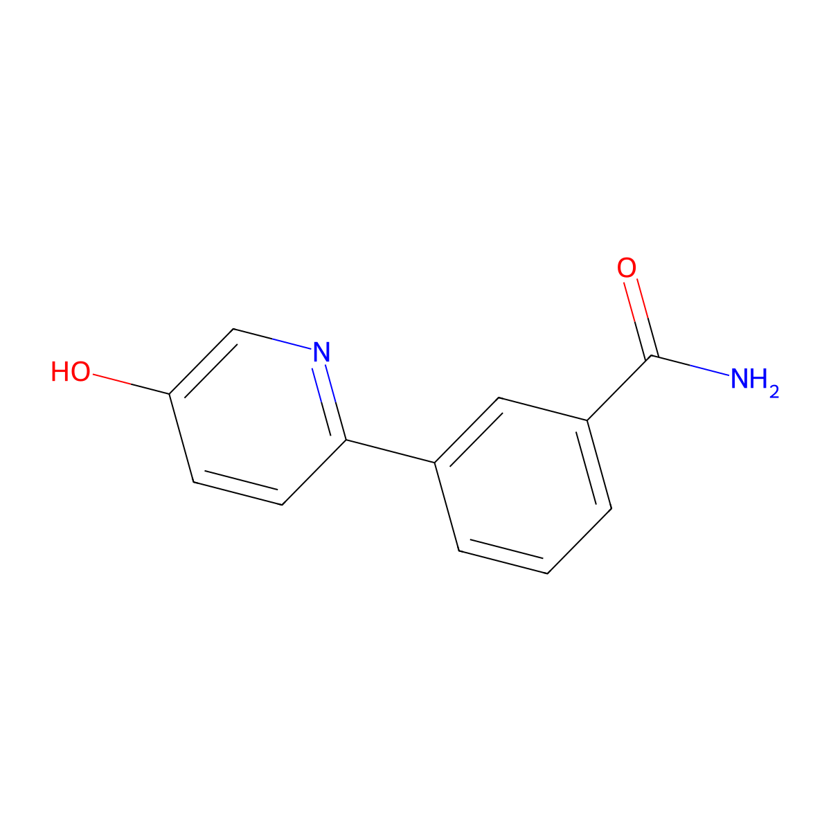 3-(5-Hydroxypyridin-2-yl)benzamide molecular structure, CAS 1261991-48-3