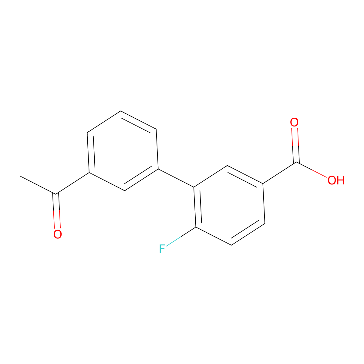 3-(3-Acetylphenyl)-4-fluorobenzoic acid molecular structure, CAS 1261991-51-8