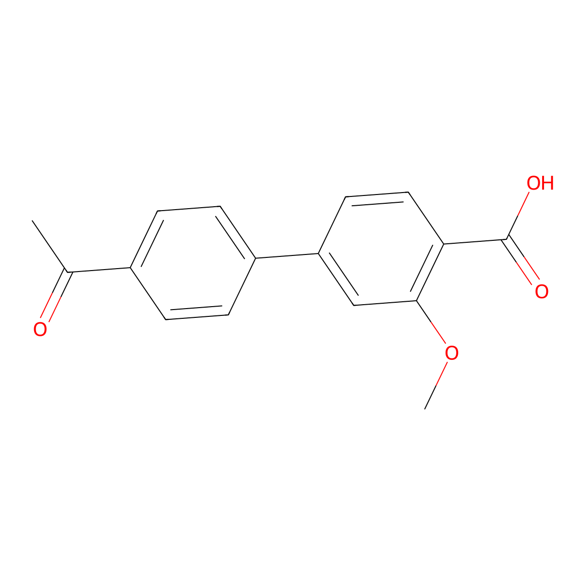 4-(4-Acetylphenyl)-2-methoxybenzoic acid molecular structure, CAS 1261991-71-2