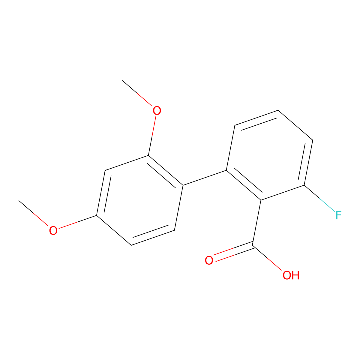 2-(2,4-Dimethoxyphenyl)-6-fluorobenzoic acid molecular structure, CAS 1261991-72-3