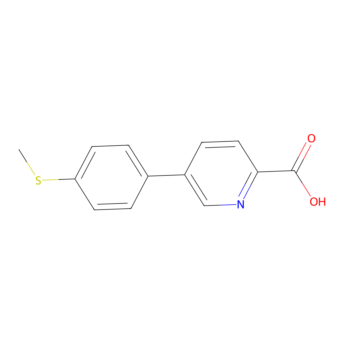 5-(4-Methylthiophenyl)picolinic acid molecular structure, CAS 1261991-73-4