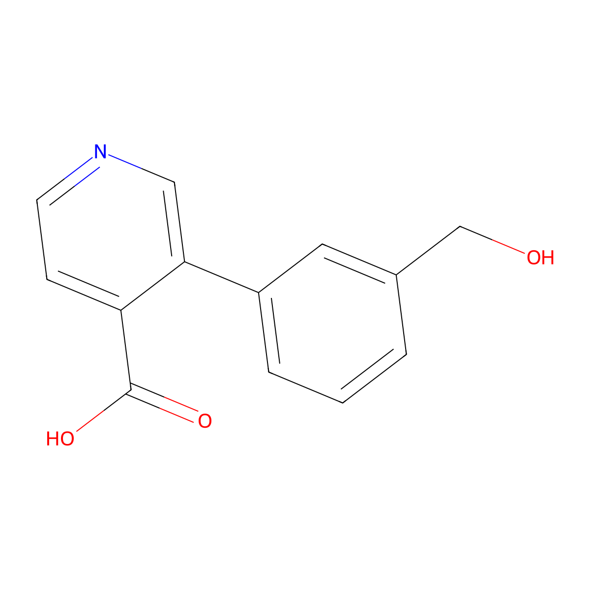 3-(3-Hydroxymethylphenyl)isonicotinic acid molecular structure, CAS 1261991-78-9