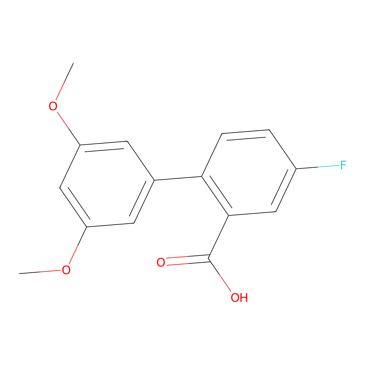 2-(3,5-Dimethoxyphenyl)-5-fluorobenzoic acid molecular structure, CAS 1261991-84-7