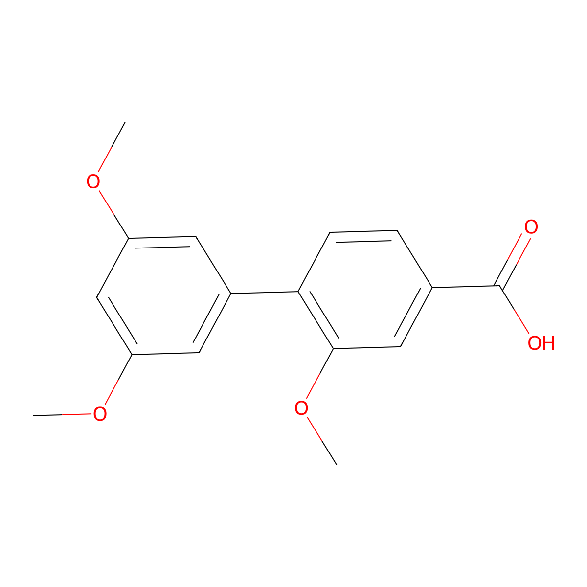4-(3,5-Dimethoxyphenyl)-3-methoxybenzoic acid molecular structure, CAS 1261991-86-9