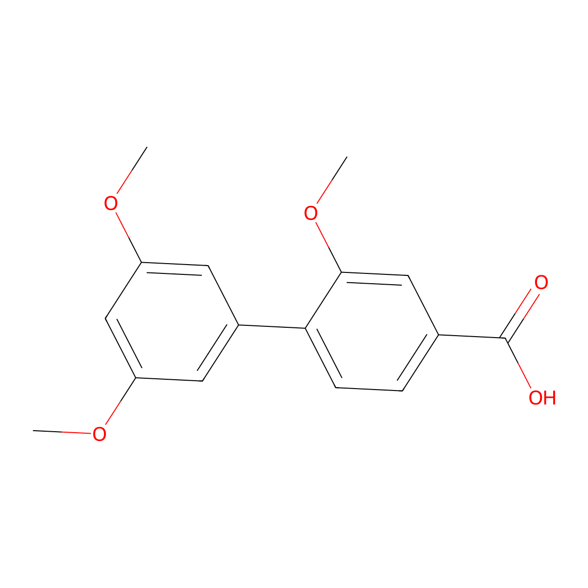 4-(3,5-Dimethoxyphenyl)-3-methoxybenzoic acid molecular structure, CAS 1261991-86-9