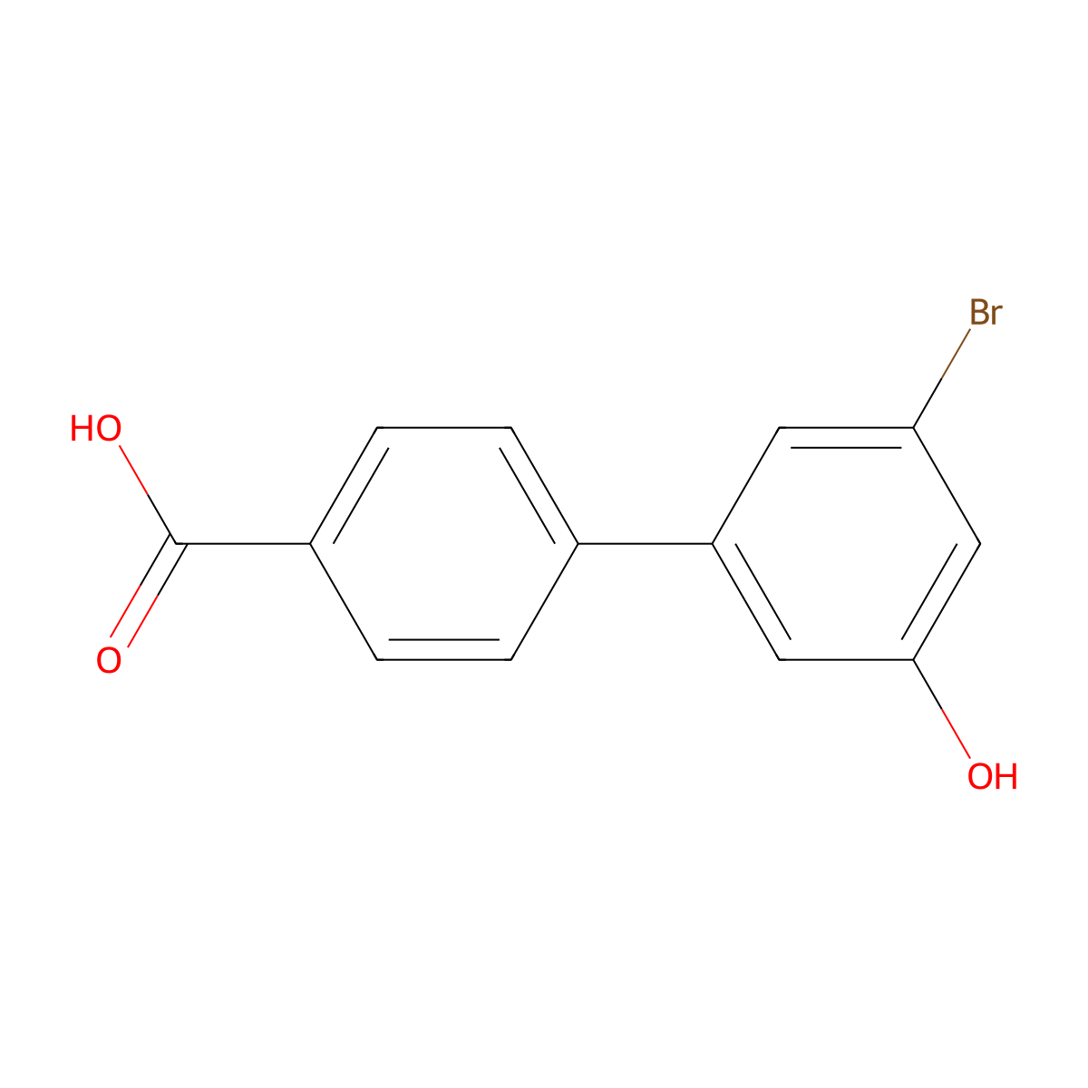 3-Bromo-5-(4-carboxyphenyl)phenol molecular structure, CAS 1261991-91-6