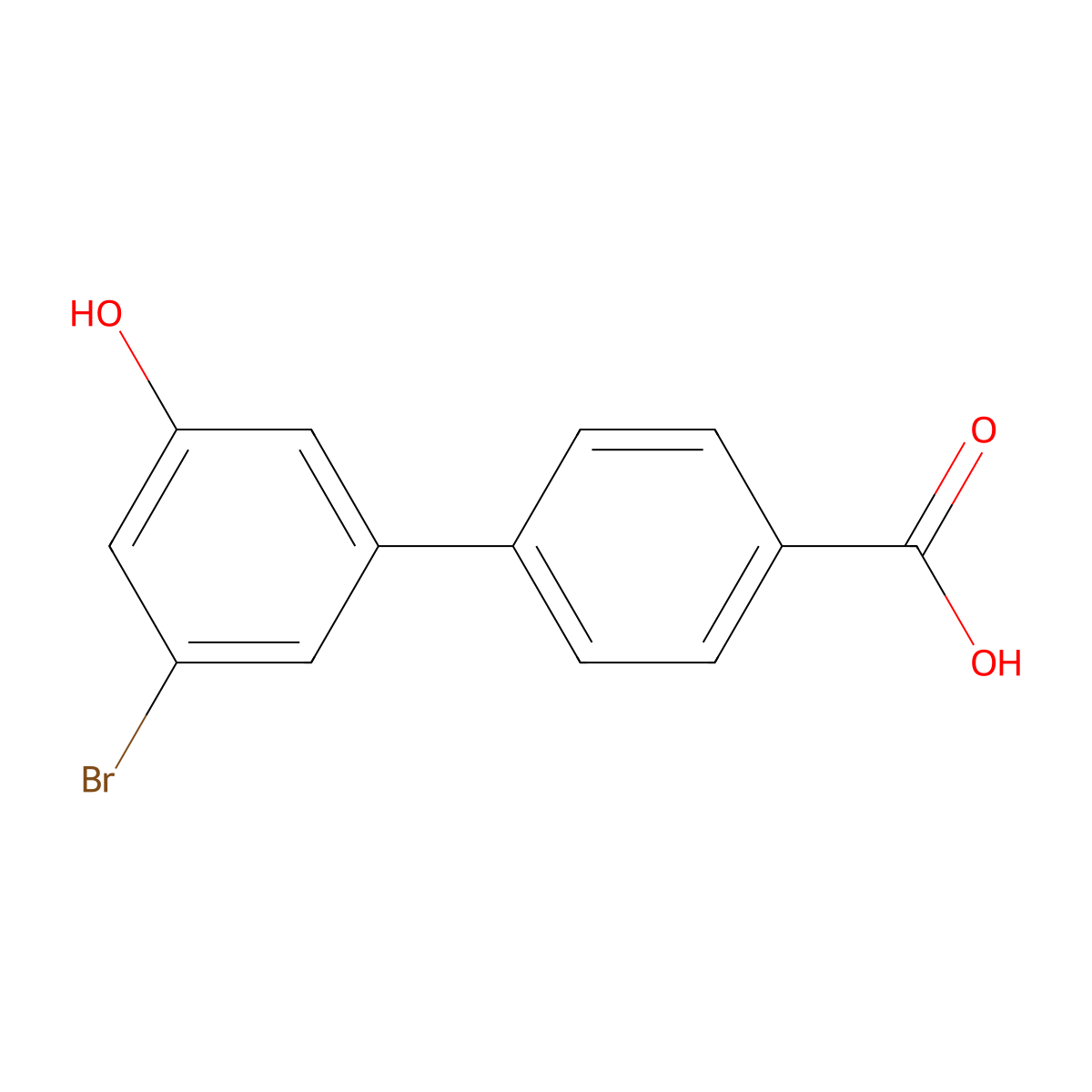 3-Bromo-5-(4-carboxyphenyl)phenol molecular structure, CAS 1261991-91-6