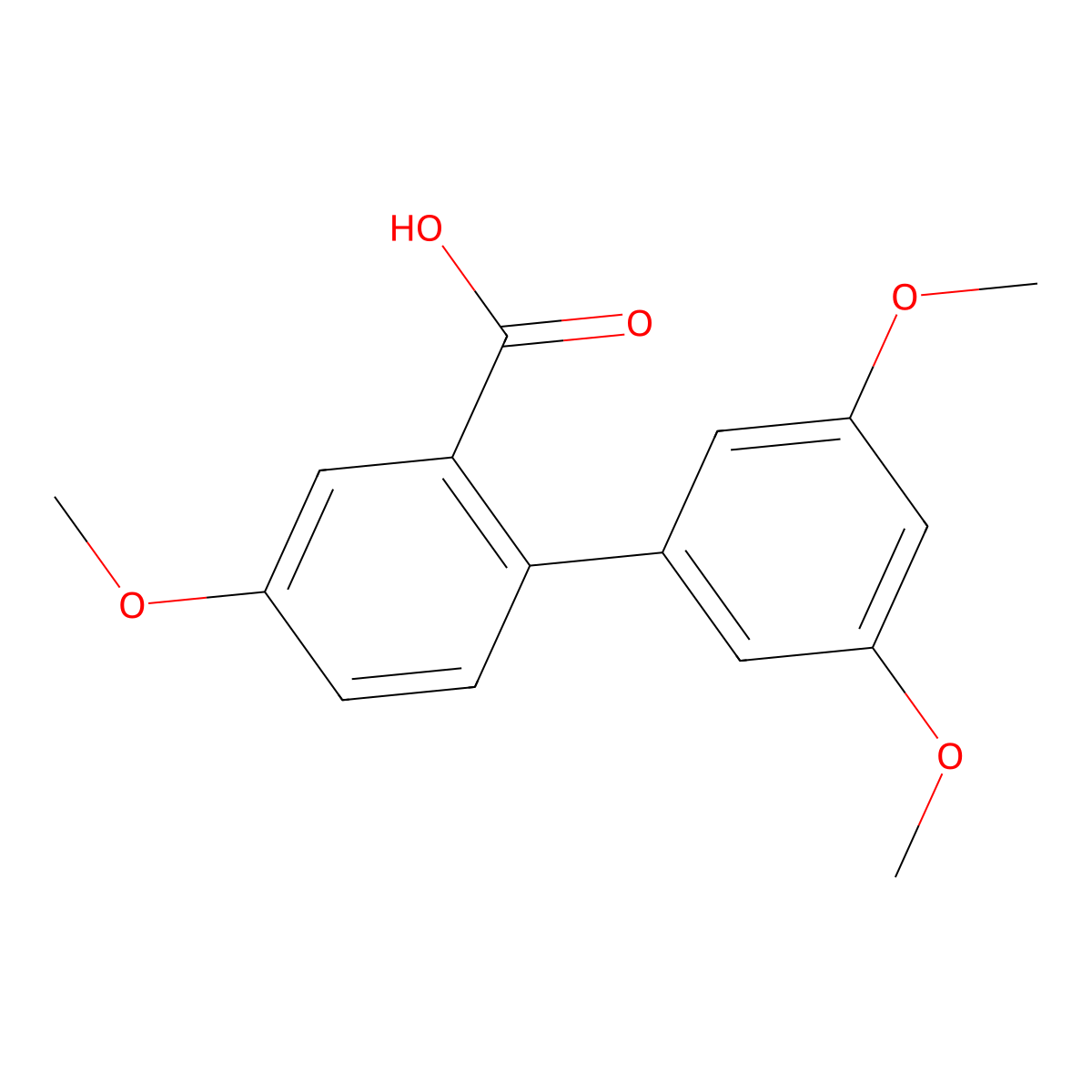 2-(3,5-Dimethoxyphenyl)-5-methoxybenzoic acid molecular structure, CAS 1261991-92-7