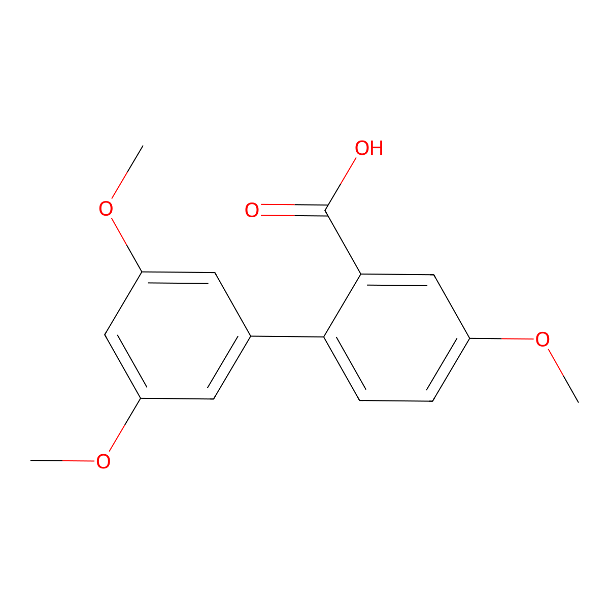 2-(3,5-Dimethoxyphenyl)-5-methoxybenzoic acid molecular structure, CAS 1261991-92-7