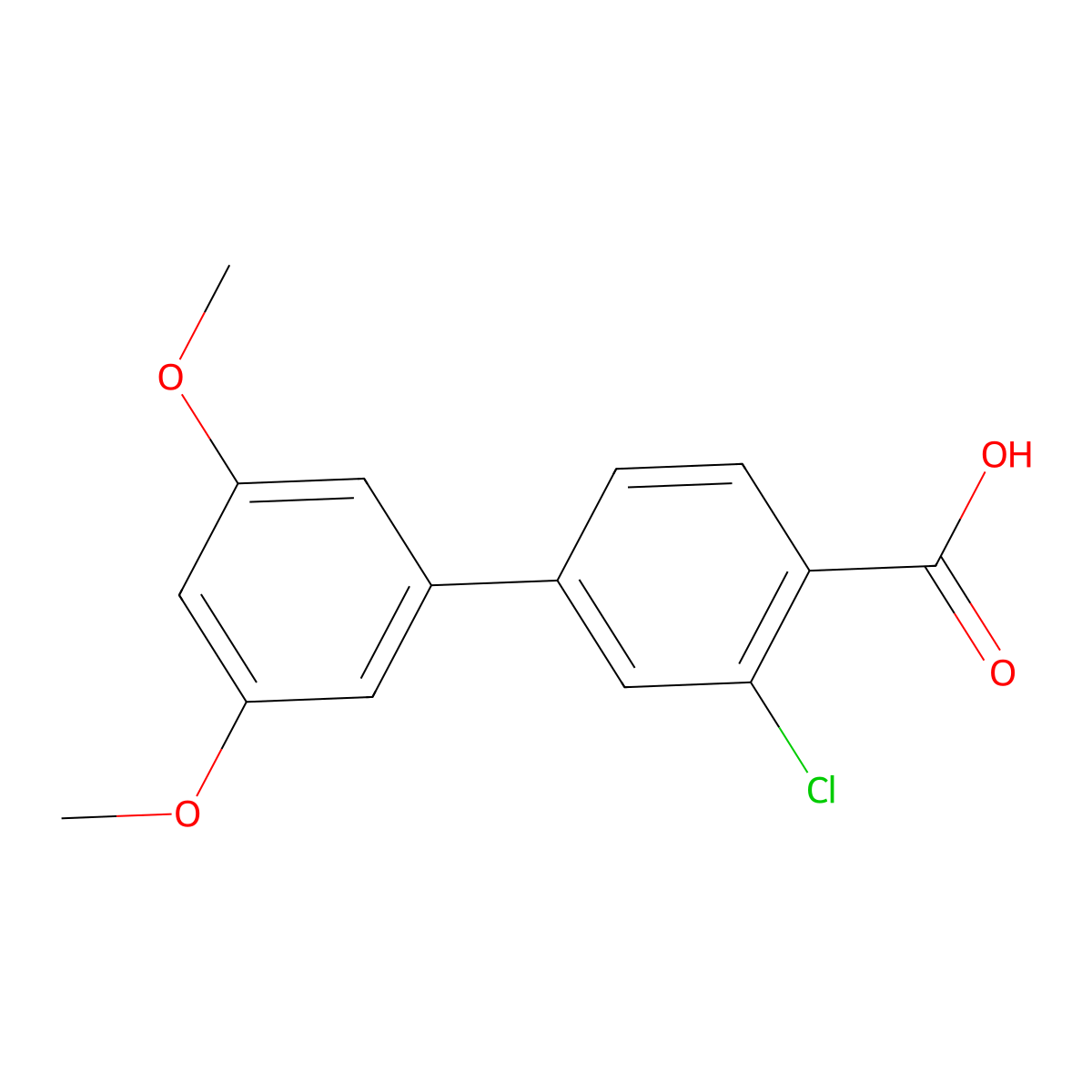 2-Chloro-4-(3,5-dimethoxyphenyl)benzoic acid molecular structure, CAS 1261992-00-0