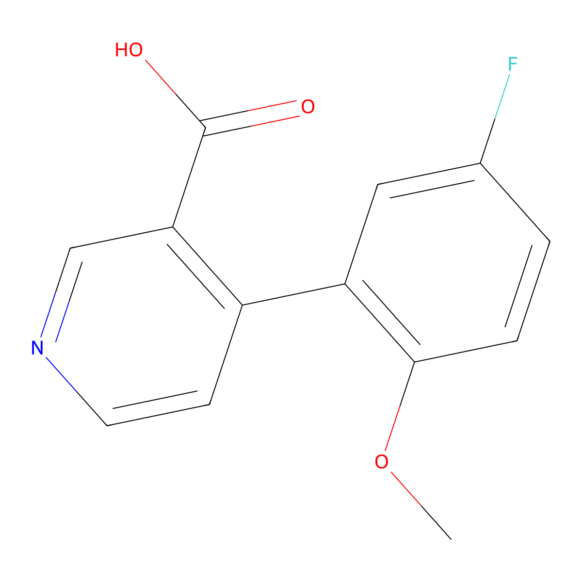 4-(5-Fluoro-2-methoxyphenyl)nicotinic acid molecular structure, CAS 1261992-03-3