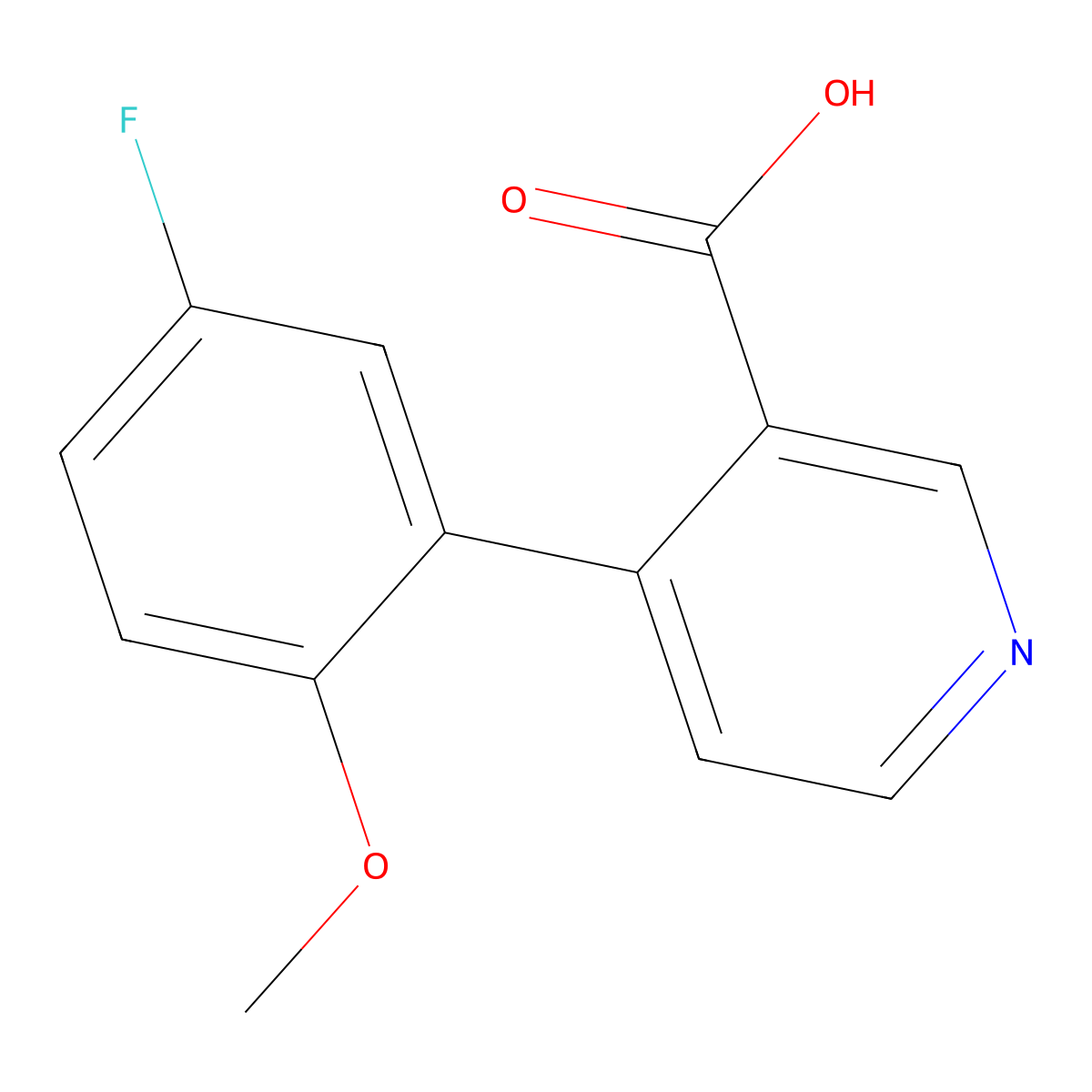 4-(5-Fluoro-2-methoxyphenyl)nicotinic acid molecular structure, CAS 1261992-03-3